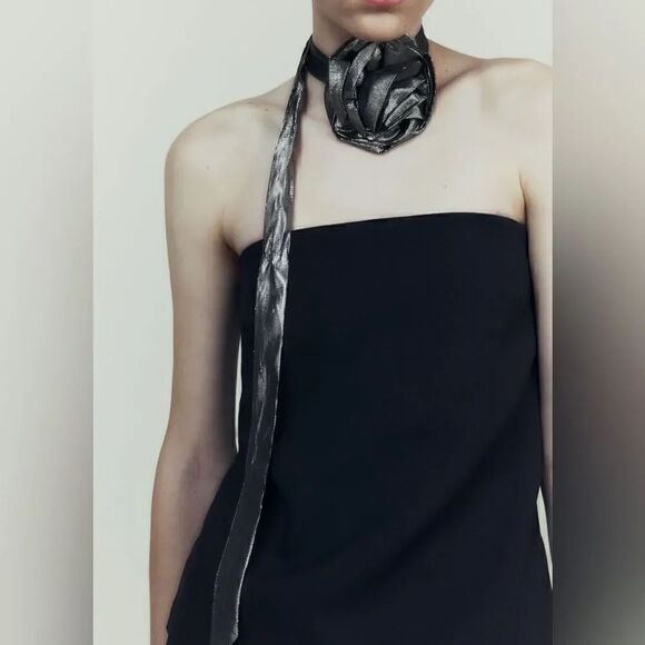 ZARA SILK BLEND FLORAL SCARF - Picture 6 of 9